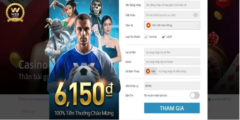 Tạo tài khoản W88 trên máy tính với 3 thao tác đơn giản
