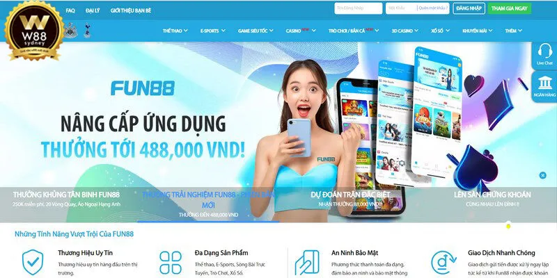 W88 và Fun88 đều có độ uy tín và tính chuyên nghiệp cao