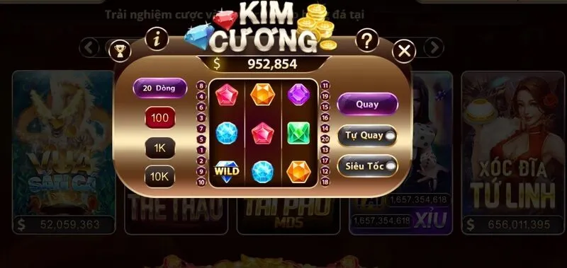 Mini Game Kim Cương với giao diện đơn giản, dễ chơi