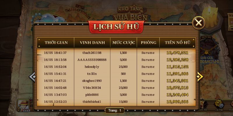 Lịch sử hũ của game